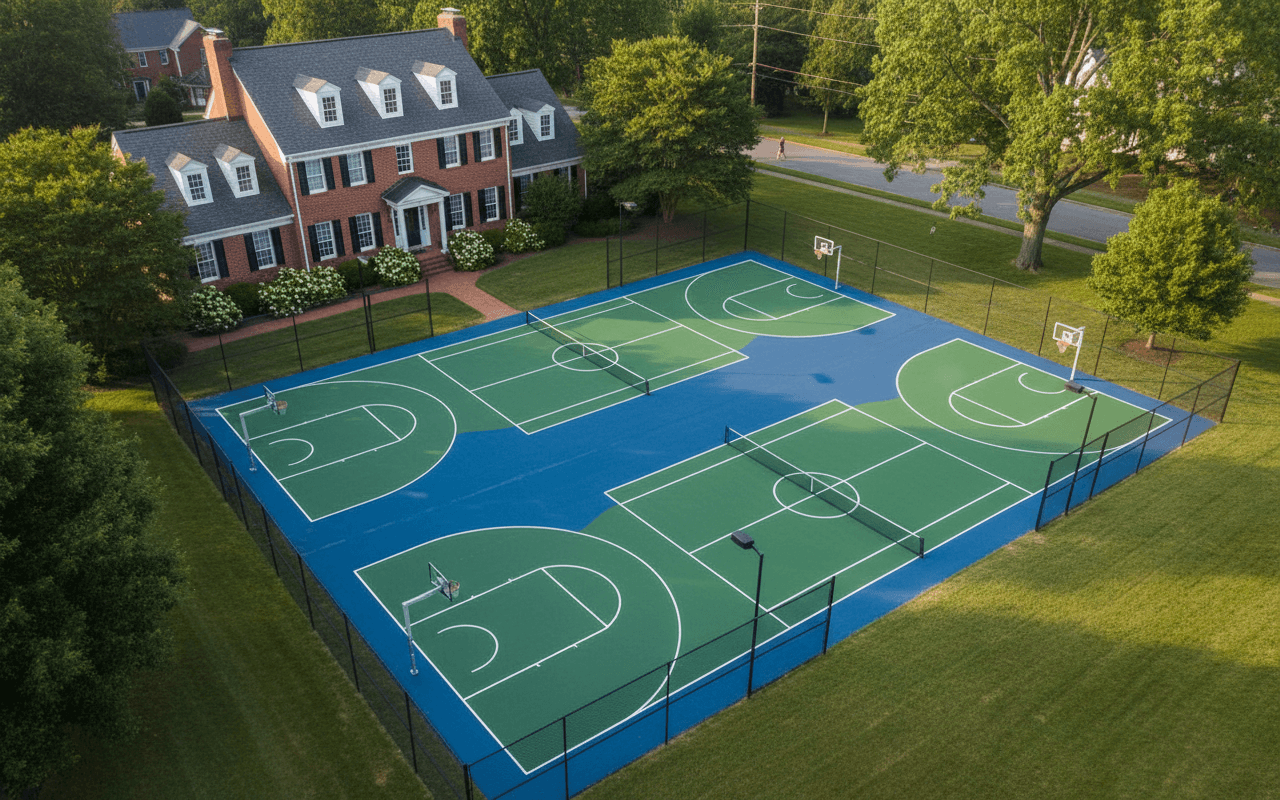 A finished sports court builder project